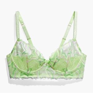 NWT Savage x Fenty Shining Star Embroidered Unlined Demi Bra